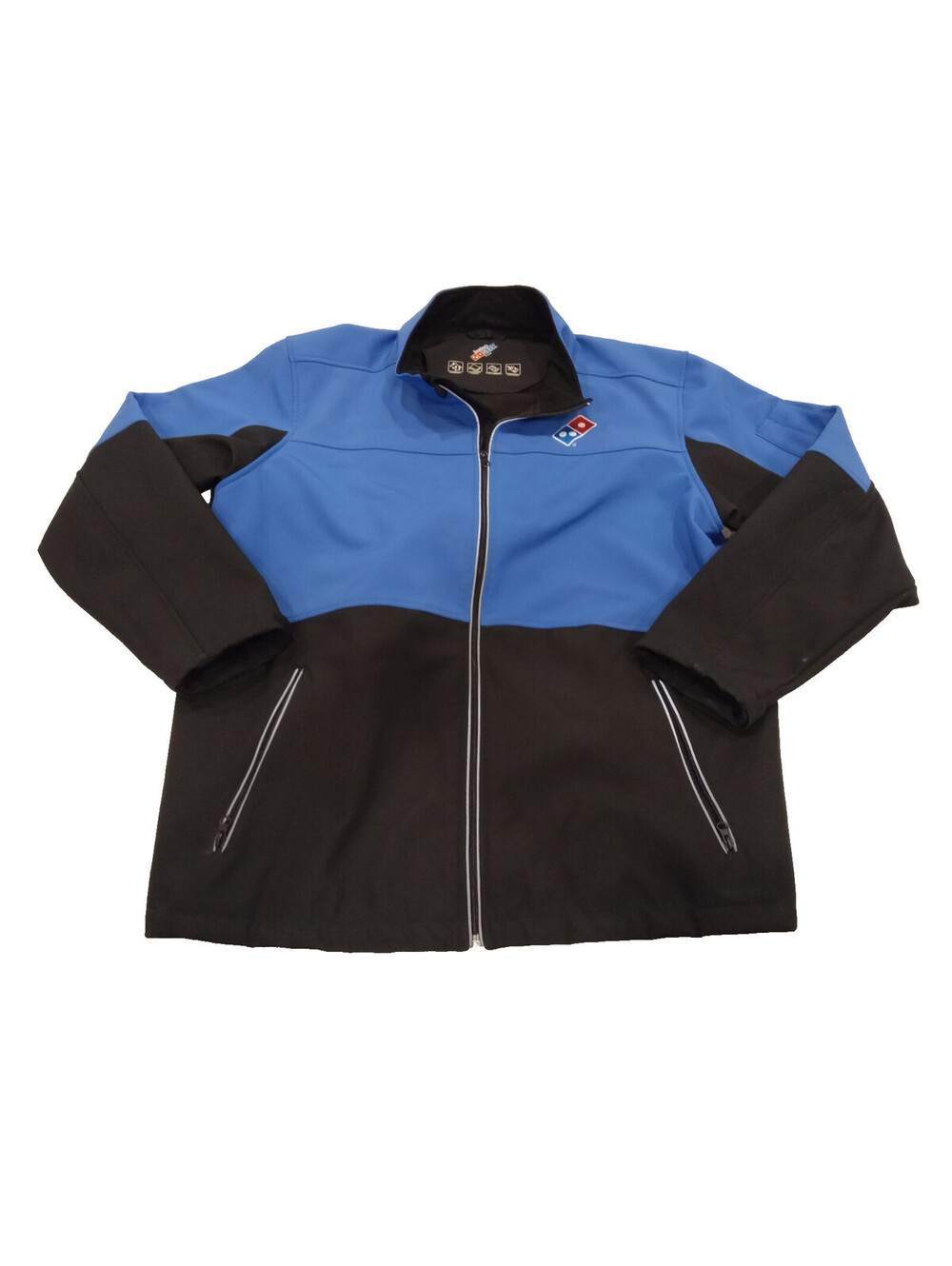 Dominos Pizza Employee Jacket Mens 2XL Blue Black Softshell Full Zip Uniform 2XL